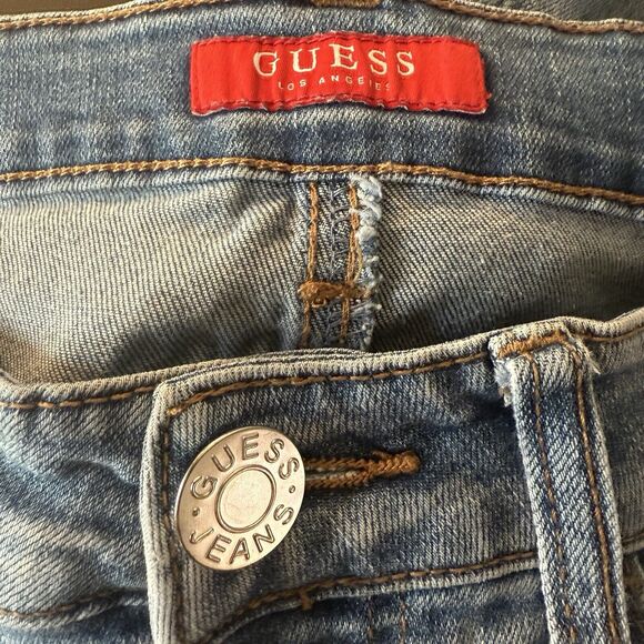 Guess Skinny Ankle Jeans Women’s Size 28 Classic Light Wash Logo Patch - Picture 7 of 8